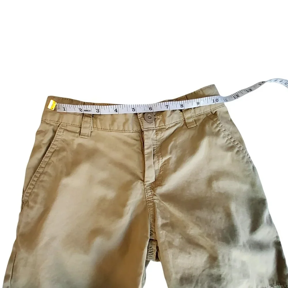 Cat & Jack Boys Beige Cotton Adjustable Waist Shorts Size 6 button-zip closure - Picture 3 of 9